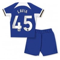 Chelsea Romeo Lavia #45 Koti Peliasu Lasten 2023-24 Lyhythihainen (+ Lyhyet housut)